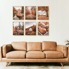 Roslynity Fall Nature Wall Art Prints Set of 6 8″x10″ UNFRAMED, Autumn