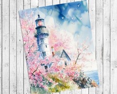 LIGHTHOUSE Print Home Decor Print, 8×10 CARDSTOCK Print ONLY, NO FRAME