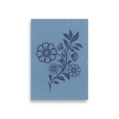 Eclectic Wildflower Poster Blue Matte