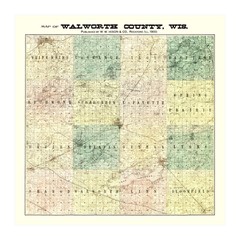 Old Map of Walworth County, WI 1900 – Vintage Wisconsin Art