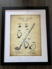 Nikki Smith Framed Golf Club Patent Print Set Vintage Art by Fowler & Link