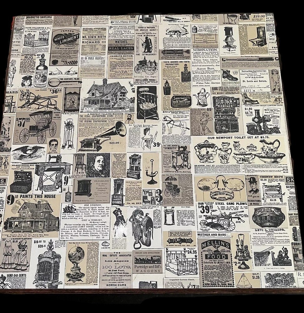 Wendy’s Newspaper Table 70s 24X24 Vintage POSTER 24 X 24 Inches Wall Art
