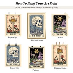 Pouydmi Tarot Card Wall Art Sun Moon Canvas 16″L x 12″W,