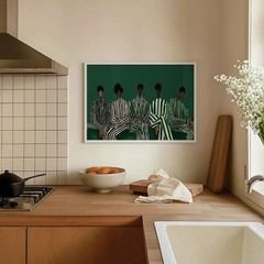 Modern Afrocentric Friends Canvas Print, Black Figures Wall Art Decor