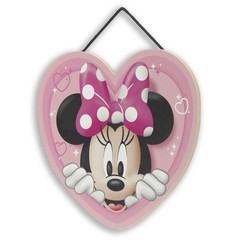 Disney Minnie Heart Hanging Wood Sign – Cute Pink Minnie Decor for ‘ Bedroom …
