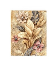 16×20 Gilded Floral Swirl Canvas Print Wall Art