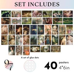 97 Decor Victorian Wall Decor – 40 Pcs Vintage Wall Art Decor, Vintage Art Pr…