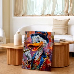 Wall Art Colorful Duck Gentleman Portrait Canvas Print Abstract Graffiti Decor