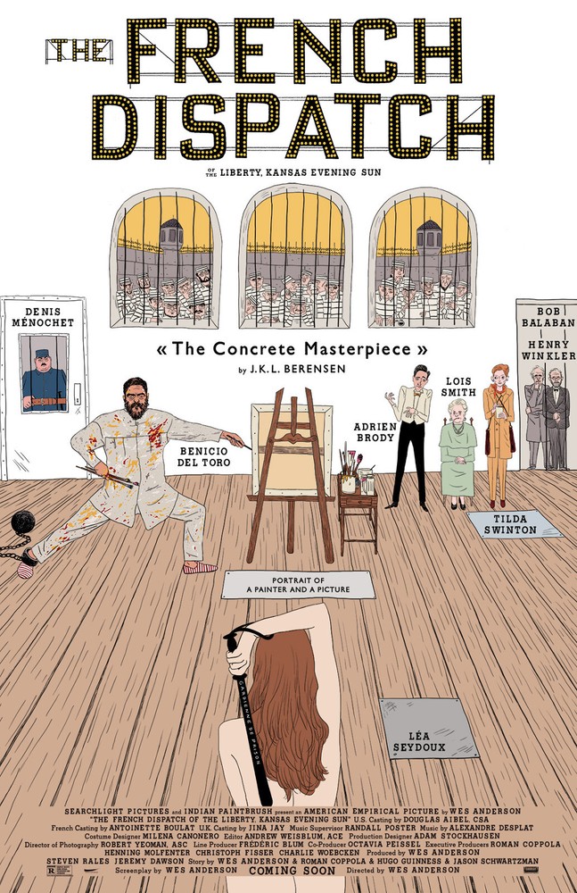 BB3909 The French Dispatch Film By Wes Anderson 2021 Artwork Movie Poster 11×17