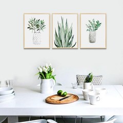 Natural Wood Framed Wall Art Painting For Dining Room Family Wall Decor For B…