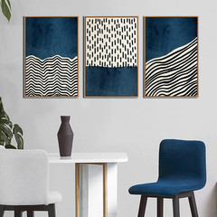 Framed Wall Art Canvas Set Mid Century Boho Picture Modern Abstract Geometric Li