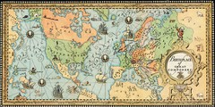 c1935 Pictorial Map of Birthplace of Great Composers Classical Music Lovers Gift