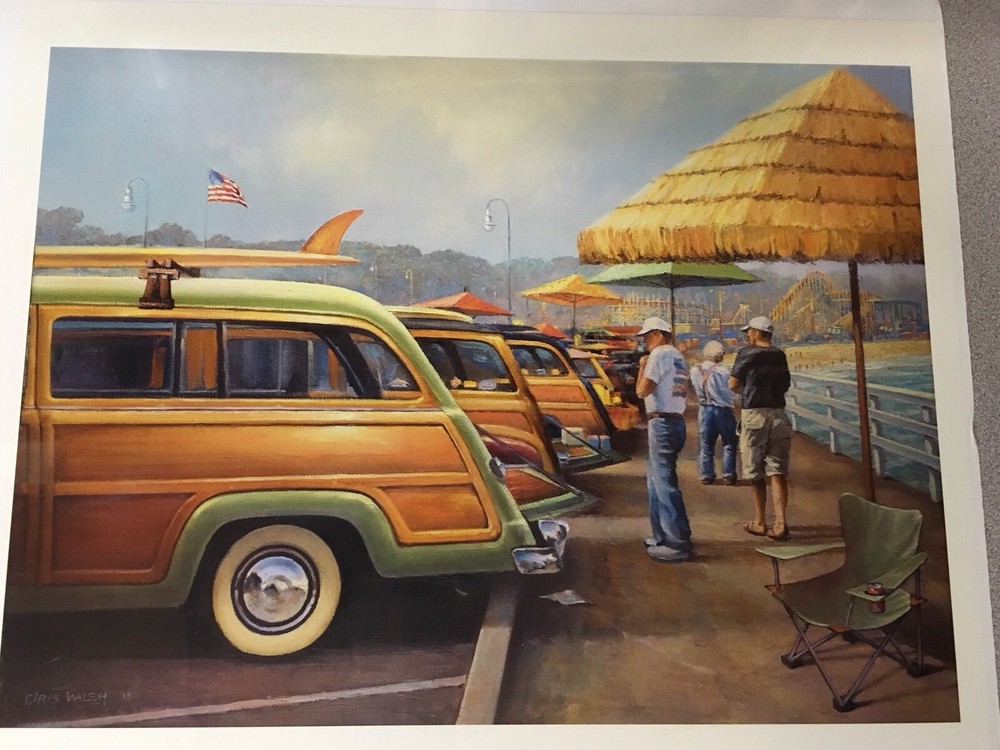 Woodies On The Wharf, Santa Cruz, Ca. Fine Art Prints By artist Chris Walsh