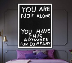 David Shrigley Not Alone Art Print | Mounted Canvas | Framed Canvas |Acrylic