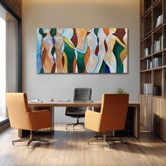 Neutral Abstract Canvas Wall Decor Figures Posters Line Art Large Wall Art fo…