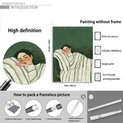 Abstract People Canvas Wall Art for Room Aesthetic Minimalist Print Sleeping …