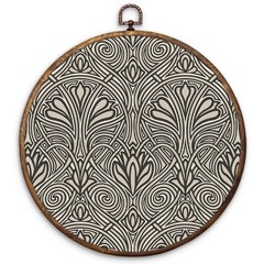 Art Deco Nouveau Botanical Round Wall Art, Boho Abstract Neutral Floral Vine …