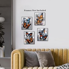 ​Colorful Butterfly Pictures Wall Decor,Butterfly Wall Art Canvas,Insect Natu…