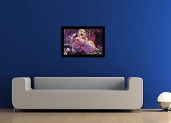 Beautiful Swinging Radha Krishna Art Framed Painting (12 x 18 inch) 1 piece