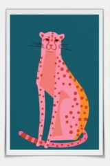 Set Of 3 Wild Cats Cheetah Leopard 12.75×16.75 Canvas Art Posters Colorful Fun