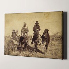 Native American Indian Apache Warrior Geronimo On Horse Canvas Wall Art Print