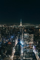 New York Cityscape Modern Architecture Night Time Art Wall Decor – POSTER 20×30