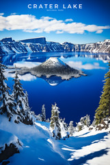 Crater Lake National Park Poster Premium Photo Print Wall Art 4 Sizes #2