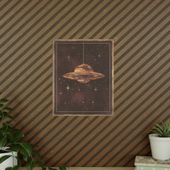 UFO DISCO BALL Wall Art, Retro Sci-fi Star Poster, Alien Celestial Space Decor