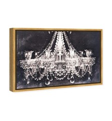 The Oliver Gal Artist Co. Modern 36 in x 24 in, Glam Crystal Chandelier, Canv…