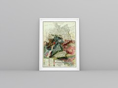 Germany Map, Germany 2D Relief Map, Germany Vintage Map – 2D Flat