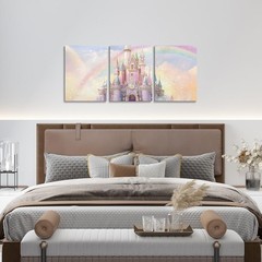 Castle Picture Wall Decor Glitter Castle Canvas Wall Art for Living Room Bedr…