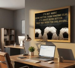 Framed Motivational Soccer Wall Art, 8×10 inch