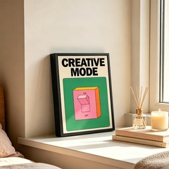 Framed Abstract Creative Canvas Wall Art,Funny Aesthetics Painting Picture Wa…
