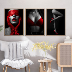 Abstract Digital Printable Wall Art Set of 3 print, Boho, HD JPEG Red and Black