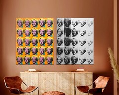 Marilyn Monroe Diptych Canvas Prints Set of 2, Large Modern Pop Art, Hollywood