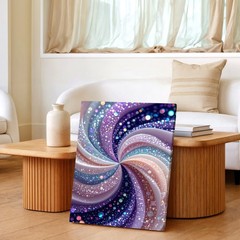 Wall Art Abstract Glitter Swirl Canvas Print Purple Pink Sparkle Decor Poster