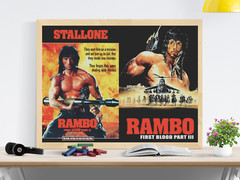 Huge Poster Rambo 2 & 3 Movie Poster Wall Decor Mancace Poster Decor