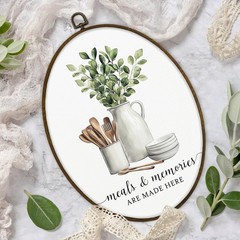 Eucalyptus Leaves Leaf Oval Wall Art Framed, Sage Green Cooking Canvas Prints…