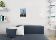 Manhattan New York City Skyline on a Cloudy Day Photo Art Print Poster 12×18