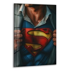 Superman T-shirt Glass Wall Art