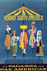 15155.Wall Decor Poster.Vintage Interior Art.Round South America Travel Panagra