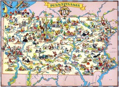 Pennsylvania – 1935 – Pictorial Map Poster