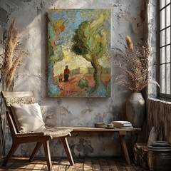 Vibrant Impressionist Canvas Wall Art Featuring Trees And Figures In Color Home