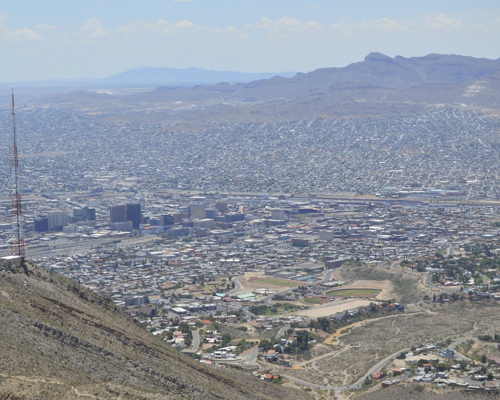 El Paso Texas and Juarez Mexico viewed from Franklin Mountains Photo Print