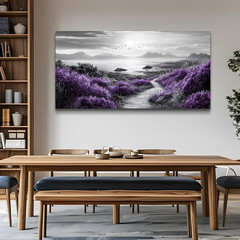Large Purple Flowers Canvas Art for Living Room & Office Decor 30×60 In