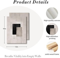 Stylish 2-Piece Abstract Canvas Wall Art for Living Room & Bedroom – 12×16 Inch