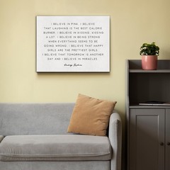 Inspirational Canvas Wall Art I Believe in Pink Motivational Quotes Canvas Pr…