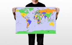 World Map Political Rare Hot New Wall Art Home Decor – POSTER 20×30