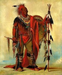 THE WATCHFUL FOX CHIEF OF TRIBE AMERICAN USA INDIAN 1835 BY GEORGE CATLIN REPRO
