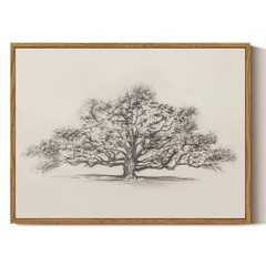 ARPEOTCY Framed Canvas Wall Art, Vintage Decor, 16″L x 12″W, Tree Sketch